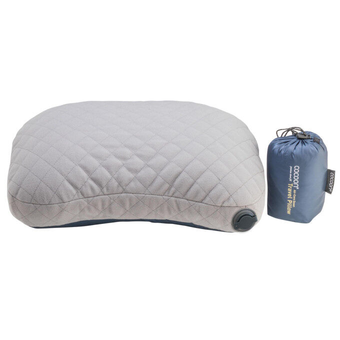 DOWN TRAVEL PILLOW-DK INDIGO/GREY