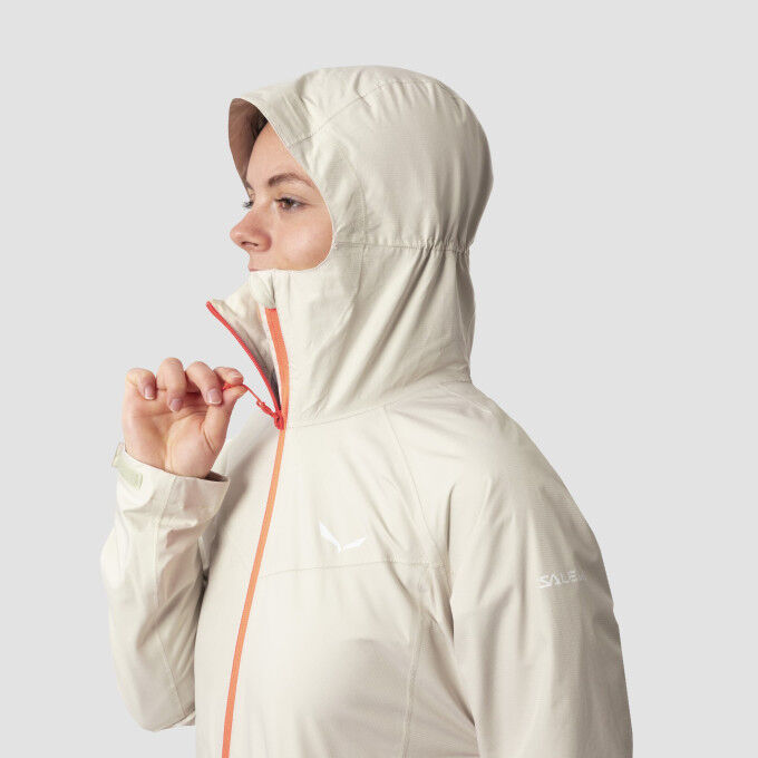 Chaqueta softshell mujer Salewa PUEZ AQUA POWERTEX Beige Avena