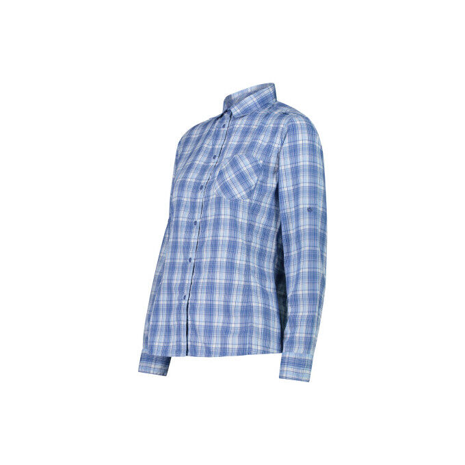 Chemise Femme Elizabeth Scott Taille L - Carreaux Bleu Et Blanc Manches Courtes - Occasion TB