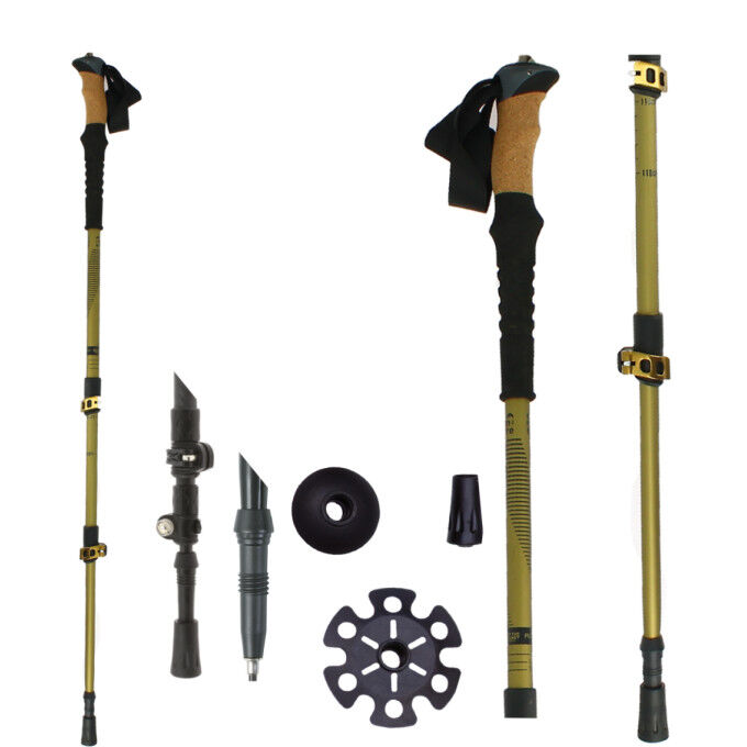 Bâton De Randonnée Pliable – Alliage Aluminium – Réglable 53-110 Cm – 320 G – Antidérapant – Bleu/rouge/noir