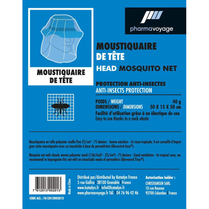 Pharmavoyage head mosquito net