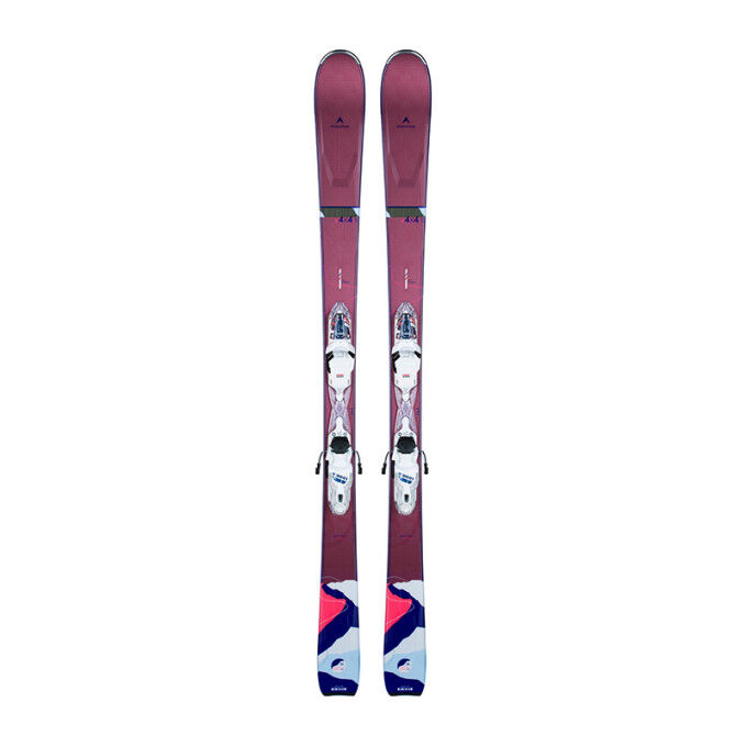 Pack de skis Dynastar E 4X4 5 + fixations XP W 11 GW B83 White / Blue / Pink