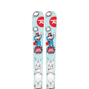 Pack of Rossignol SUPER ROOSTIE + FIX TEAM4 children's skis