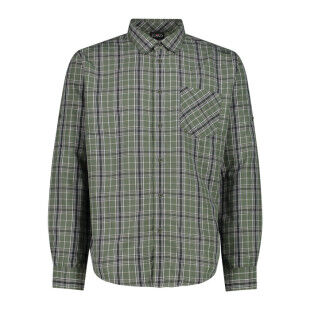 Camisa de cuadros para hombre de manga larga: técnica y transpirable