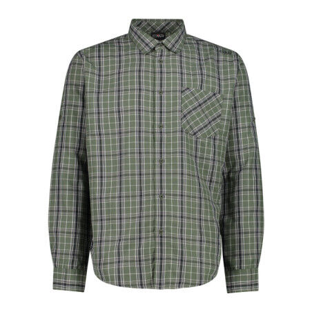 Camisa de cuadros para hombre de manga larga: técnica y transpirable