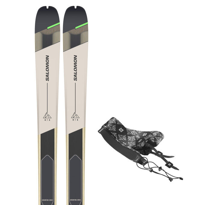 Salomon MTN 86 CARBON ski touring pack skins and bindings