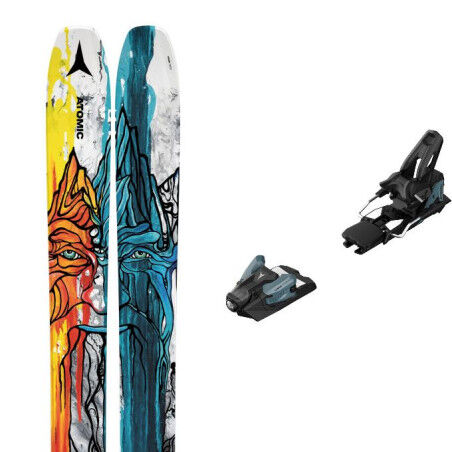 Pack de skis Atomic BENT CHETLER 120 BLUE/YELLOW + fix : Couleur - Unicolor, Taille des skis - 176
