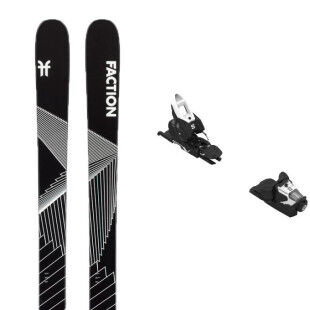 Pack of Faction MANA 2 black skis + bindings : Colour - Black, Ski size - 173