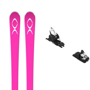 Set da sci XO V7 rosa bianco + attacchi : Colore - ROSA BIANCO, Dimensioni dello sci - 166