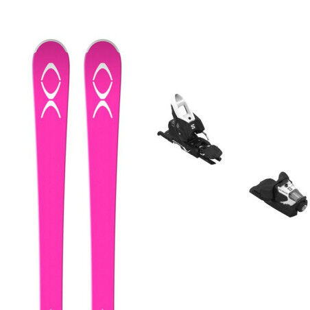 Set da sci XO V7 rosa bianco + attacchi : Colore - ROSA BIANCO, Dimensioni dello sci - 166