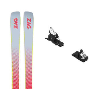 Pack of Zag MATA 90 skis + bindings : Colour - RED / WHITE, Ski size - 178