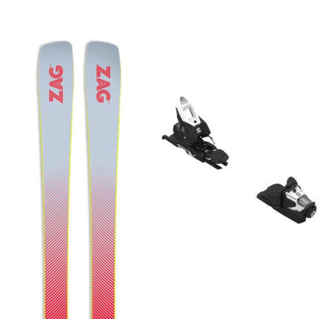 Pack of Zag MATA 90 skis + bindings : Colour - RED / WHITE, Ski size - 178