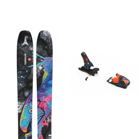 Pack of Atomic BENT 110 skis + bindings : Colour - BLACK/MULTICOLOR, Ski size - 188