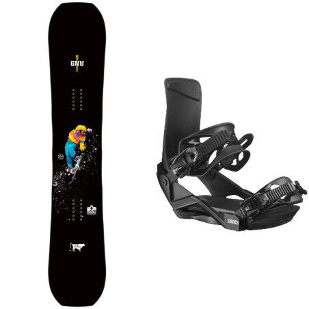 Gnu MONEY snowboard pack + binding : Ski size - 154 Wide