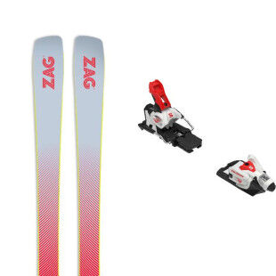 Pack de esquís Zag MATA 90 + fijación : Color - ROJO / BLANCO, Talla de esquí - 173