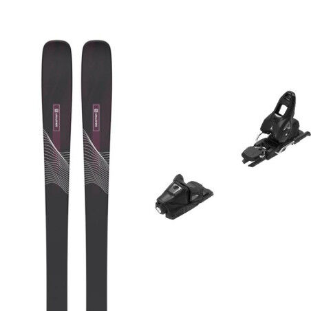Set da sci Salomon N STANCE W 84 Nero/Bordeau + attacchi : Colore - NERO/BORDEAU, Dimensioni dello sci - 167