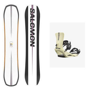 Pack snowboard Salomon ASSASSIN + fix : Couleur - Noir/Blanc, Taille des skis - 159