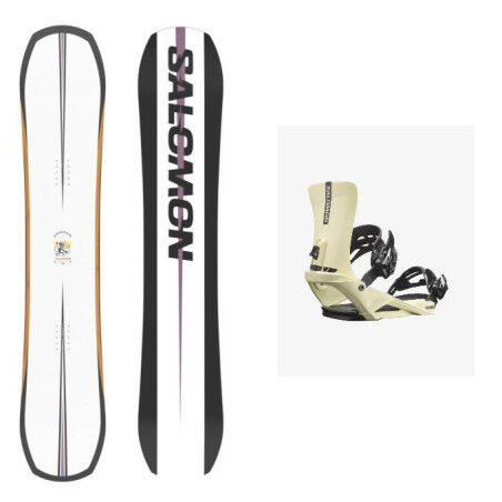 Salomon ASSASSIN snowboard pack + fijación : Color - Negro/Blanco, Talla de esquí - 159