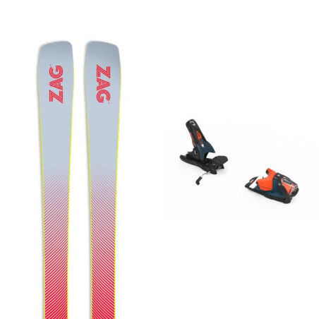 Pack of Zag MATA 90 skis + bindings : Colour - RED / WHITE, Ski size - 168