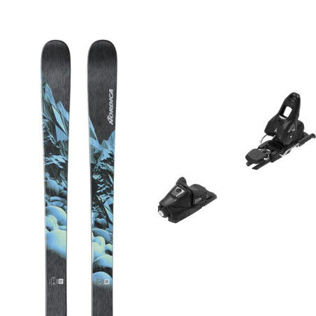 Pack of Nordica ENFORCER 89 (FLAT) skis + bindings : Colour - BLACK/BLUE/LIME, Ski size - 185