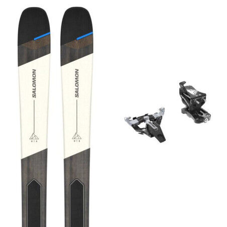 Pack of Salomon MTN 96 CARBON skis + skins + bindings : Colour - RAIN DAY, Ski size - 166