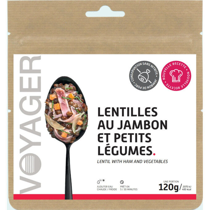 Repas lyophilisé Voyager Lentilles au jambon et petits légumes 120g