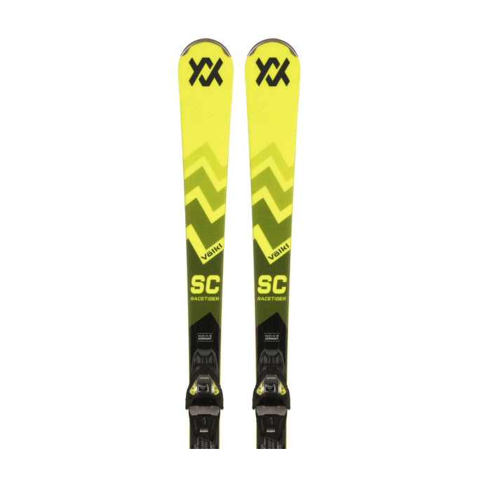 【美品】Volkl Racetiger SC 163cm LEKI 3点セット Skiset Völkl RACETIGER SC YELLOW VMOTION3