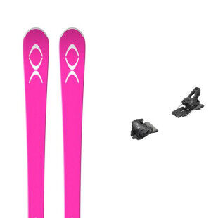 Set da sci XO V7 rosa bianco + attacchi : Colore - ROSA BIANCO, Dimensioni dello sci - 172