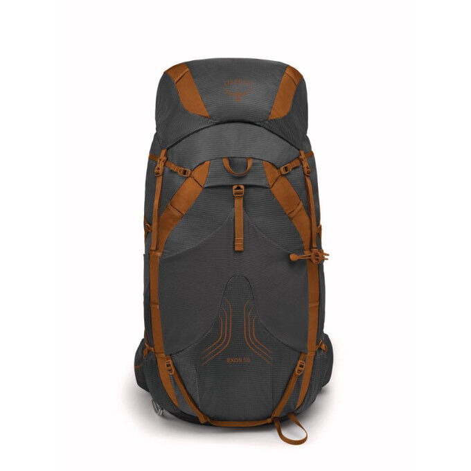 Osprey EXOS 58 Dark Charcoal Grey backpack - Ultralight and comfortable for trekking