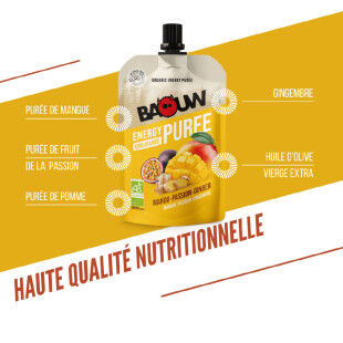 Purea biologica di mango, frutto della passione e zenzero – Baouw Nutrition Naturelle