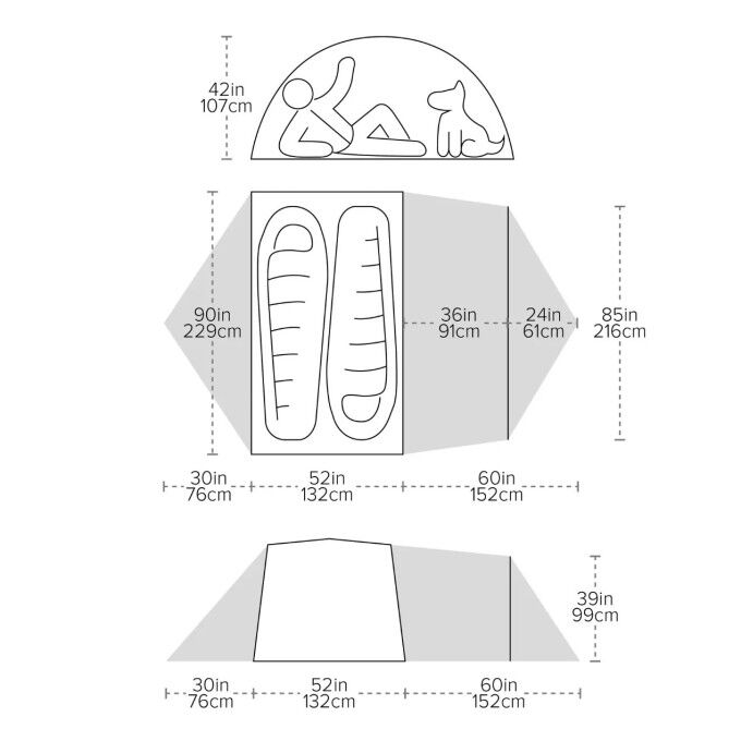 Tente Big Agnes Blacktail 2 Hotel 2P – Légère, Spacieuse, Écoresponsable