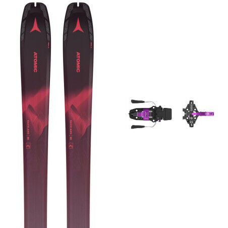 Pack of Atomic BACKLAND 88 W skis + bindings : Colour - MAROON RED/GRE, Ski size - 169