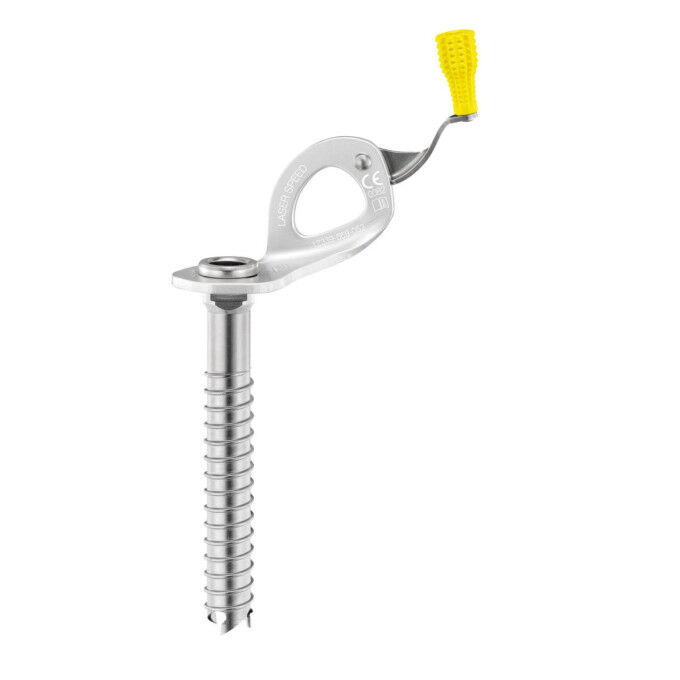 LASER SPEED – High-performance ice screw with integrated crank handle