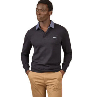 Maglione Curtis blu indaco MISE AU GREEN – Cotone biologico e cashmere