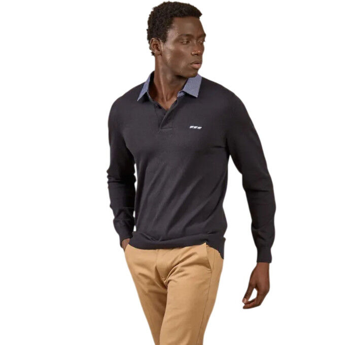 Maglione Curtis blu indaco MISE AU GREEN – Cotone biologico e cashmere