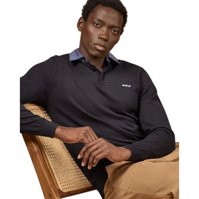 Indigoblauer Pullover Curtis MISE AU GREEN – Bio-Baumwolle und Kaschmir