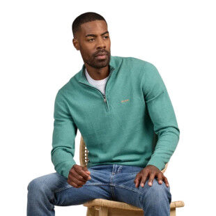 Pull col camionneur vert MISE AU GREEN – Coton & cachemire