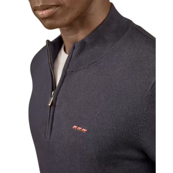 Navy blue crew neck sweater MISE AU GREEN – Cotton & cashmere