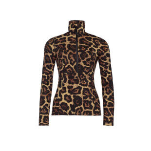 LEONA SKI PULLY – Women's technical underwear, jaguar print