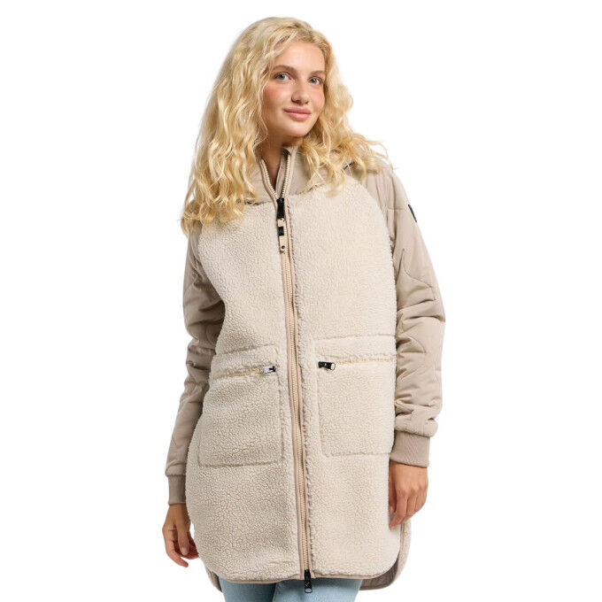 Ragwear Longeddy Women's Ecru: the trendy and comfortable teddy coat