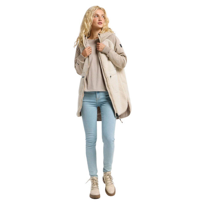 Ragwear Longeddy Women's Ecru: the trendy and comfortable teddy coat