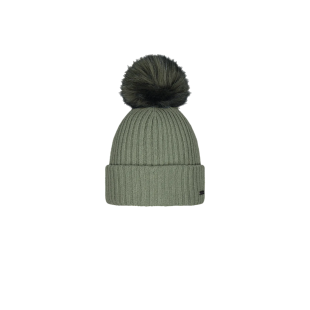 Bonnet Kenzie femme | Chaud, extensible et pompon fausse fourrure