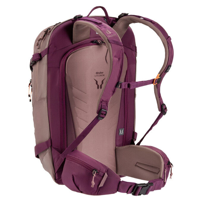 Deuter Freerider 22 SL Ashrose-Cassis: mochila de esquí para mujer