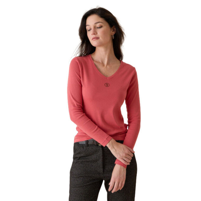 Maglietta con scollo a V da donna Fish CODE: l'eleganza rivisitata in cotone