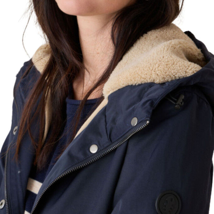 Parka 3/4 Mujer Diplodocus - Azul marino: elegancia y comodidad para el día a día