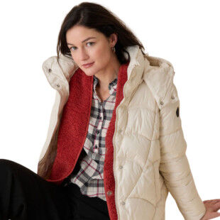 Damen-Daunenjacke Diplodocus Elfenbein: Eleganz und urbaner Komfort