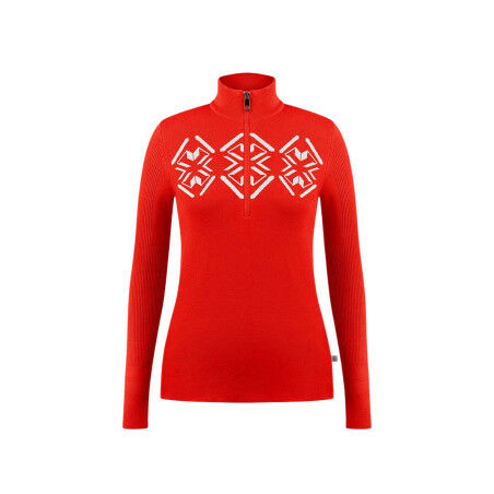 Adèle Women's Scarlet Red White Pepper Sweater – Elegance and comfort