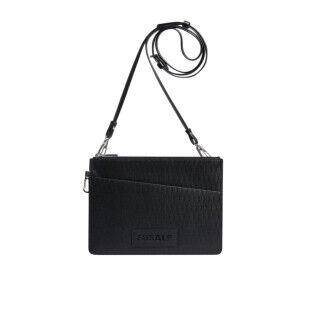 Pochette Fusalp CYRION en cuir noir imprimé diamant 3D