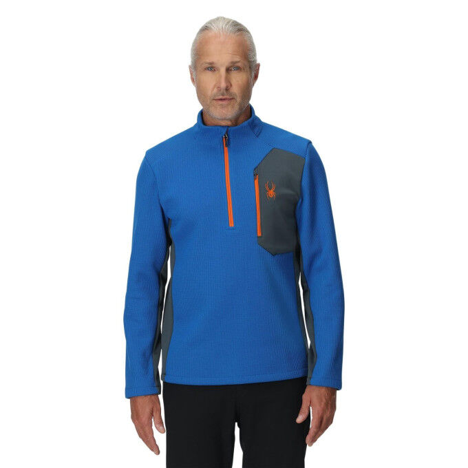Fleecejacke mit 1/2 Reißverschluss für Herren Spyder Bandit – Kobalt | Stil & Leistung in den Alpen