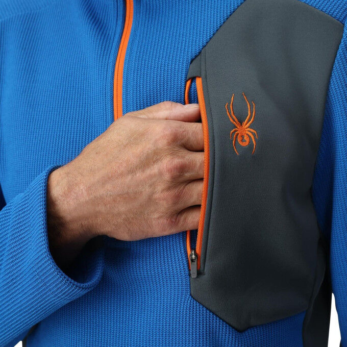 Fleecejacke mit 1/2 Reißverschluss für Herren Spyder Bandit – Kobalt | Stil & Leistung in den Alpen
